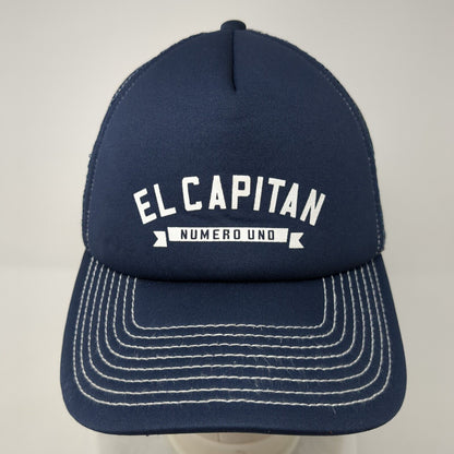 El Capitan Numero Uno Snapback Mesh Back Trucker Hat Blue M/L Gap