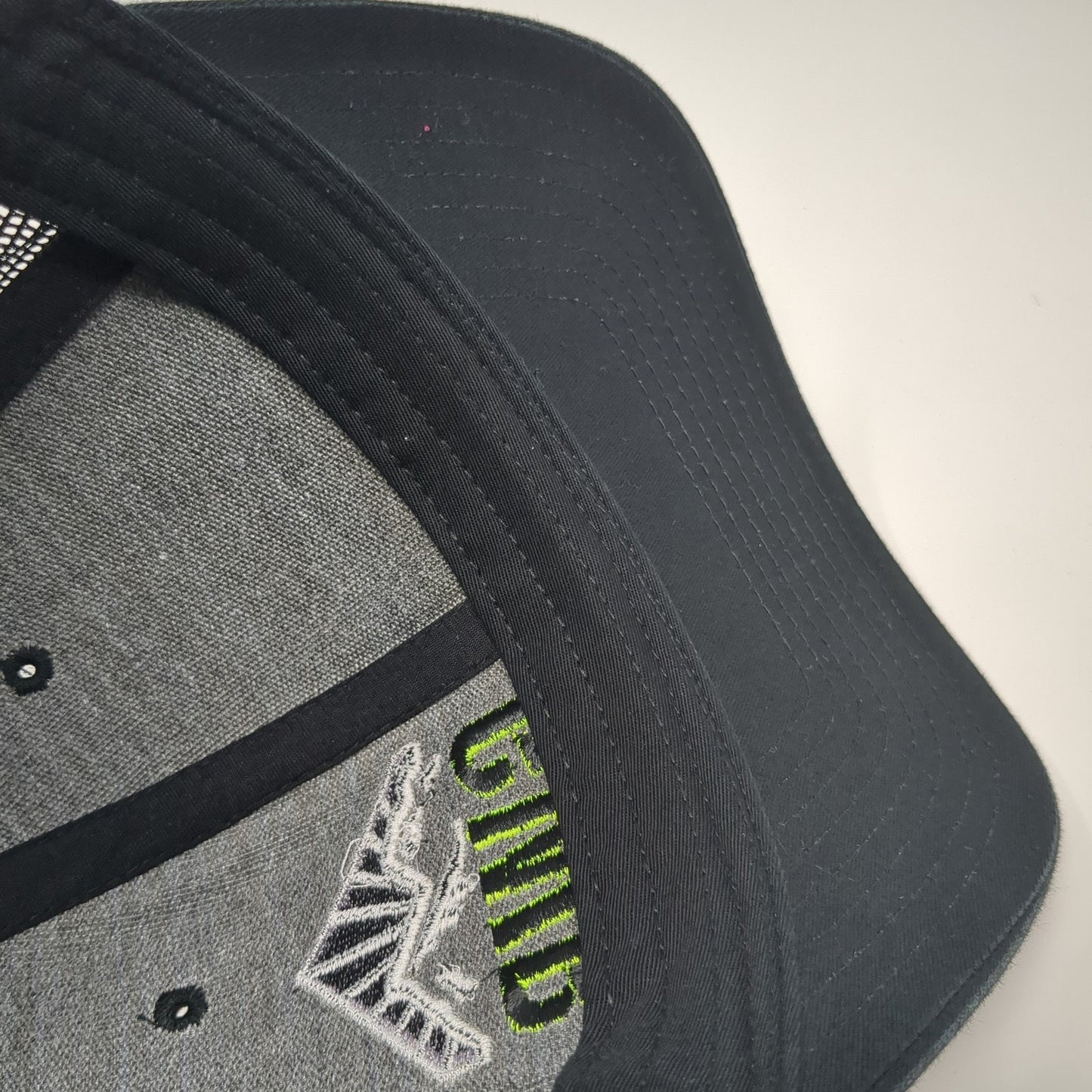 GWB Snapback Mesh Back Trucker Hat Black One Size Embroidered Logo