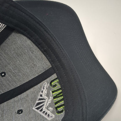 GWB Snapback Mesh Back Trucker Hat Black One Size Embroidered Logo