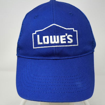 Lowe's Baseball Cap Blue White One Size Mesh Back Strapback Embroidered Logo Hat