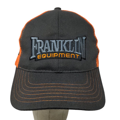 Franklin Equipment Mens Snapback Mesh Back Hat Gray Orange Size OSFM Embroidered
