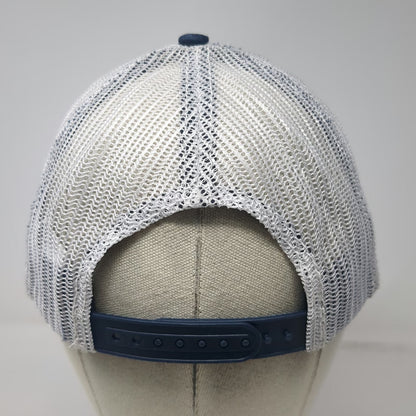 Alta Trucker Hat Blue One Size Mesh Snapback Mountain Logo Stripes Cotton Poly