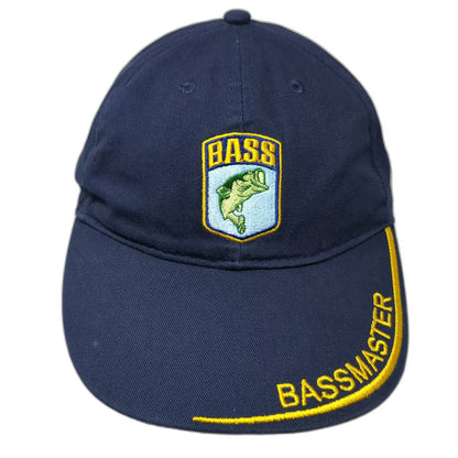 Bassmaster Baseball Cap Blue One Size Embroidered Logo American Flag Fish Hat