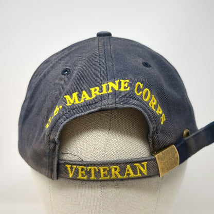 Blue Baseball Cap One Size USMC United States Marine Corps Veteran Hat Emblem