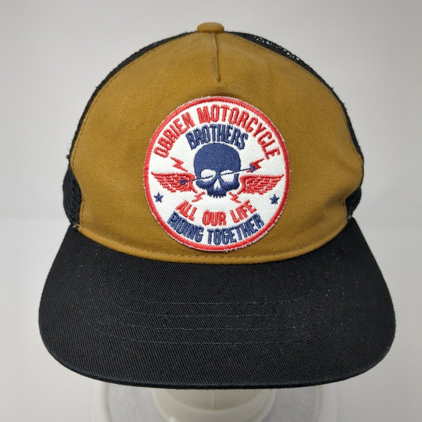 Obrien Motorcycle All Our Life Brother Riding Together Trucker Hat Multi OS Mesh