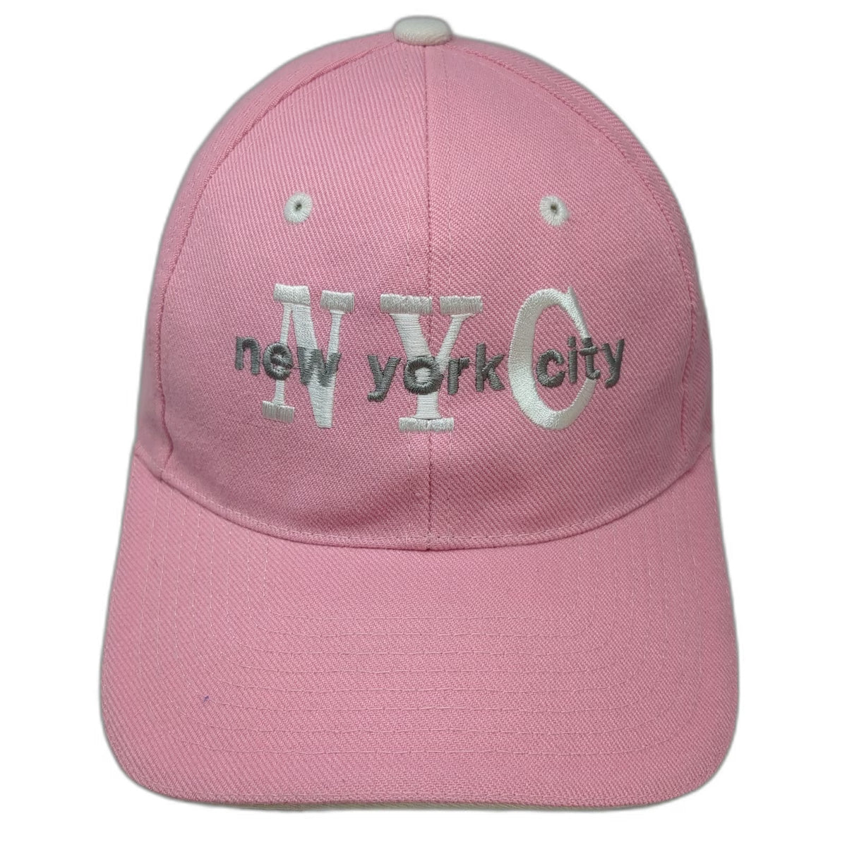NYC New York City Pink One Size Baseball Cap Hat Strapback Acrylic White Accent