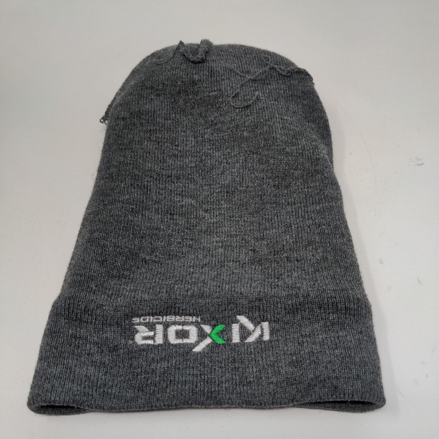 Kixor Herbicide Men's Knit Beanie Hat Cap Gray 100% Acrylic Embroidered Logo