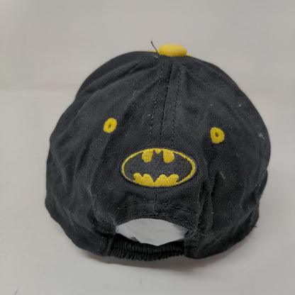 Batman Boy's Stretchy Hat Black Yellow Size L 2-4 Years Embroidered Logo