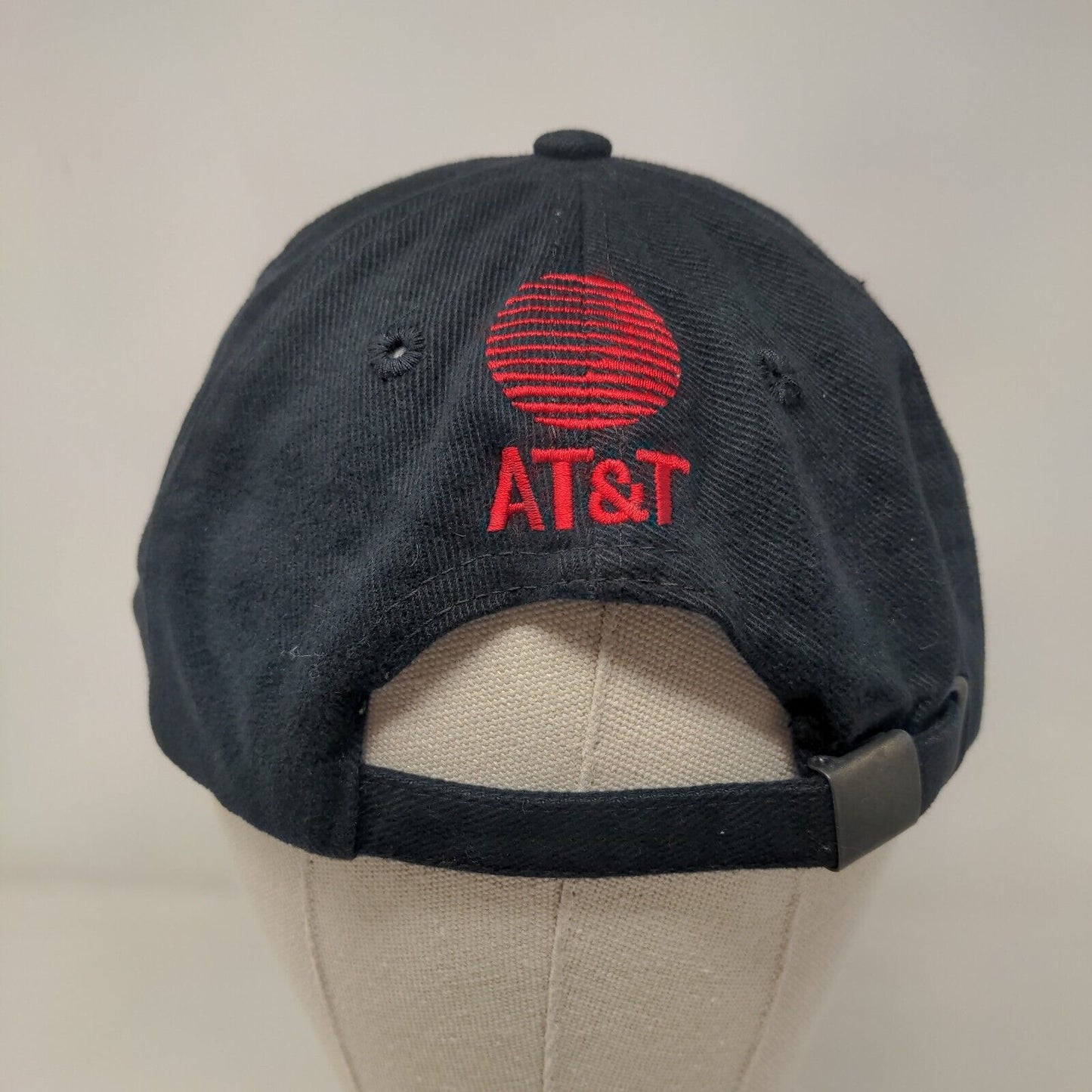EUA AT&T Slideback Hat Black One Size Adjustable Embroidered Vented Holes