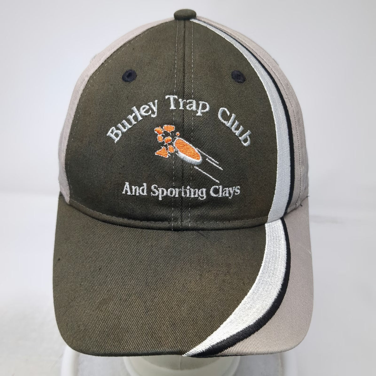Burley Trap Club Sporting Clays Baseball Cap Green Gray One Size Hat Est 1986