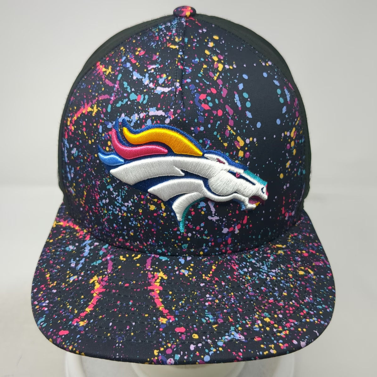 Denver Broncos NFL New Era Trucker Hat Black One Size Splatter Crucial Catch