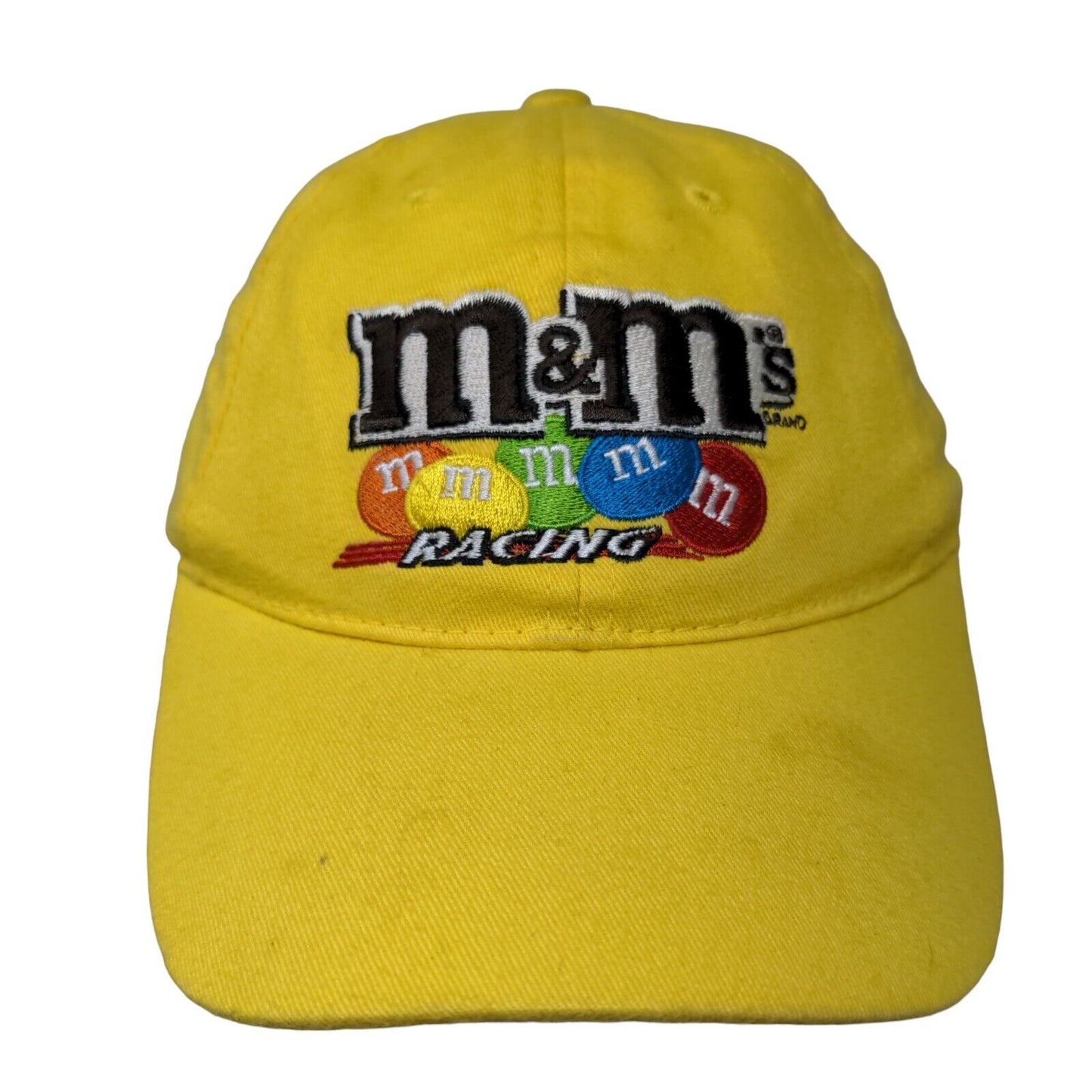 M&M's Racing Strapback Hat Yellow Adjustable Embroidered Logo