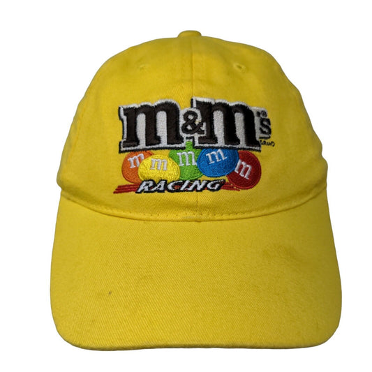 M&M's Racing Strapback Hat Yellow Adjustable Embroidered Logo