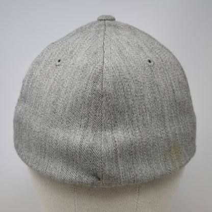 Quiksilver Baseball Cap Gray One Size Embroidered Logo Flexfit Mountain Wave Hat