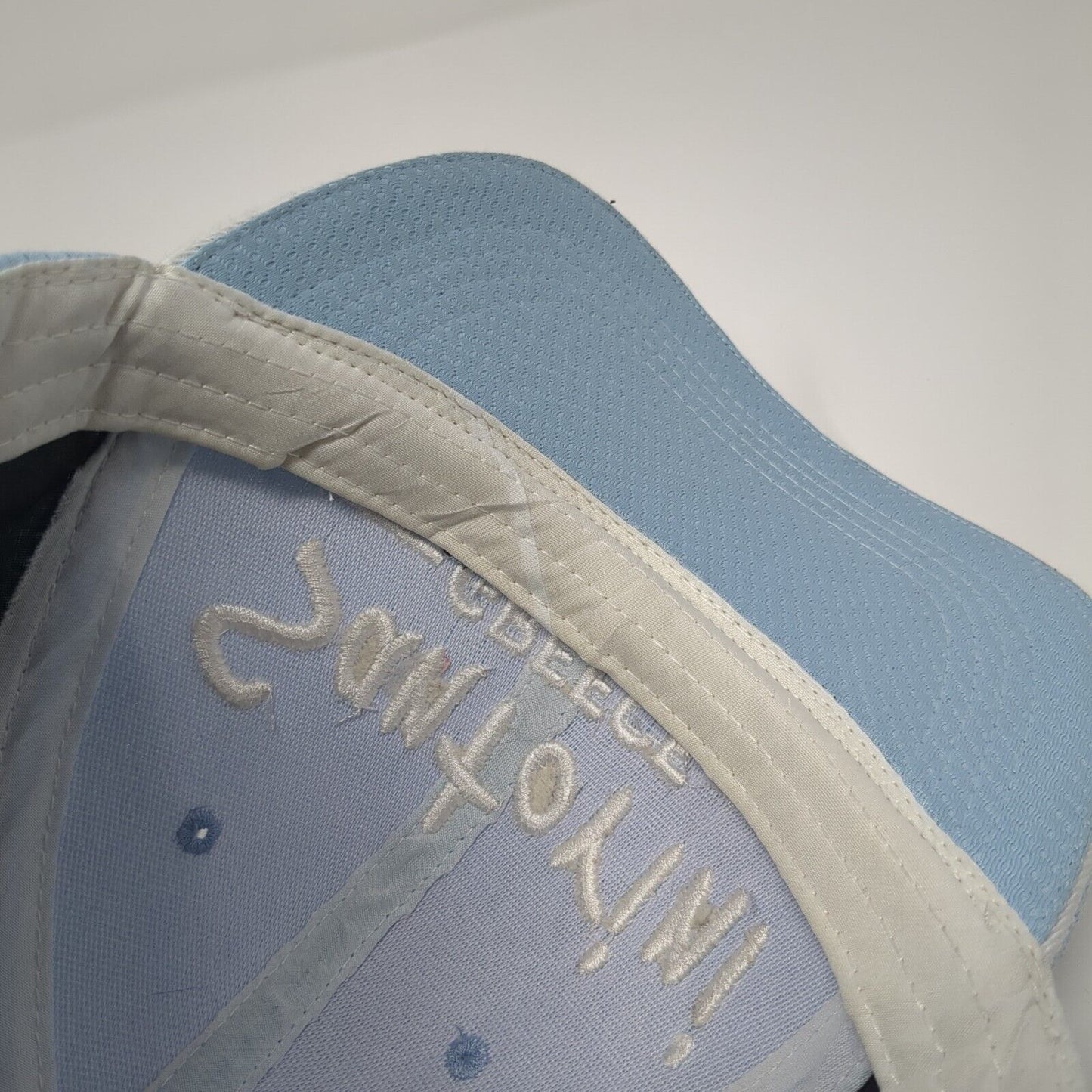 Santorini Greece Slideback Hat Blue One Size Adjustable Embroidered Polyester