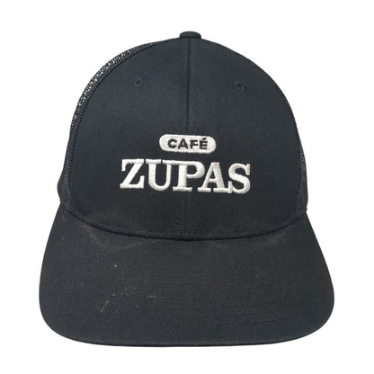 Cafe Zupas Snapback Mesh Back Trucker Hat Black One Size Solid Yupoong