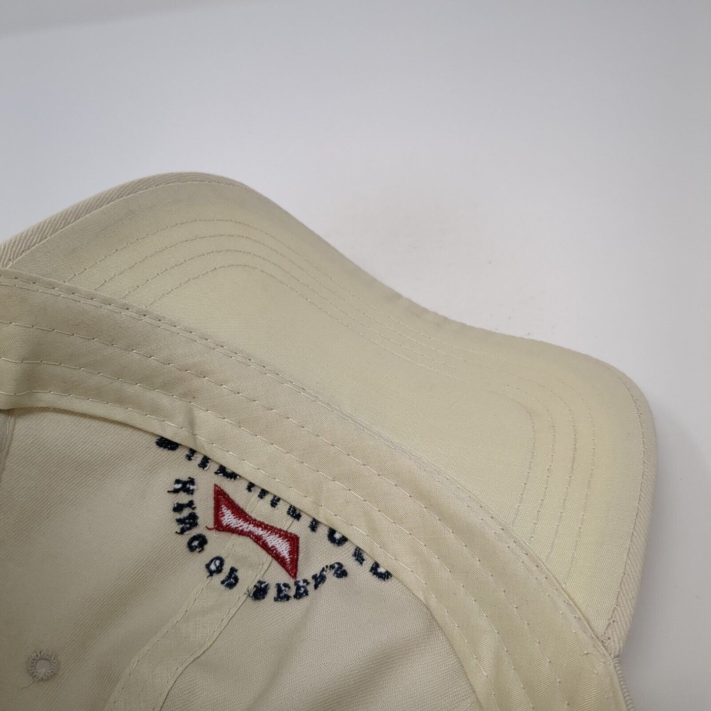 King of Beers Budweiser Strapback Hat Tan One Size Adjustable Embroidered Cotton