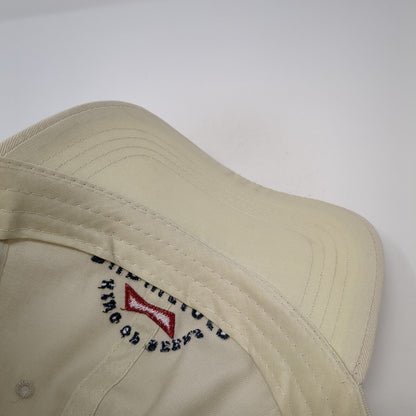 King of Beers Budweiser Strapback Hat Tan One Size Adjustable Embroidered Cotton