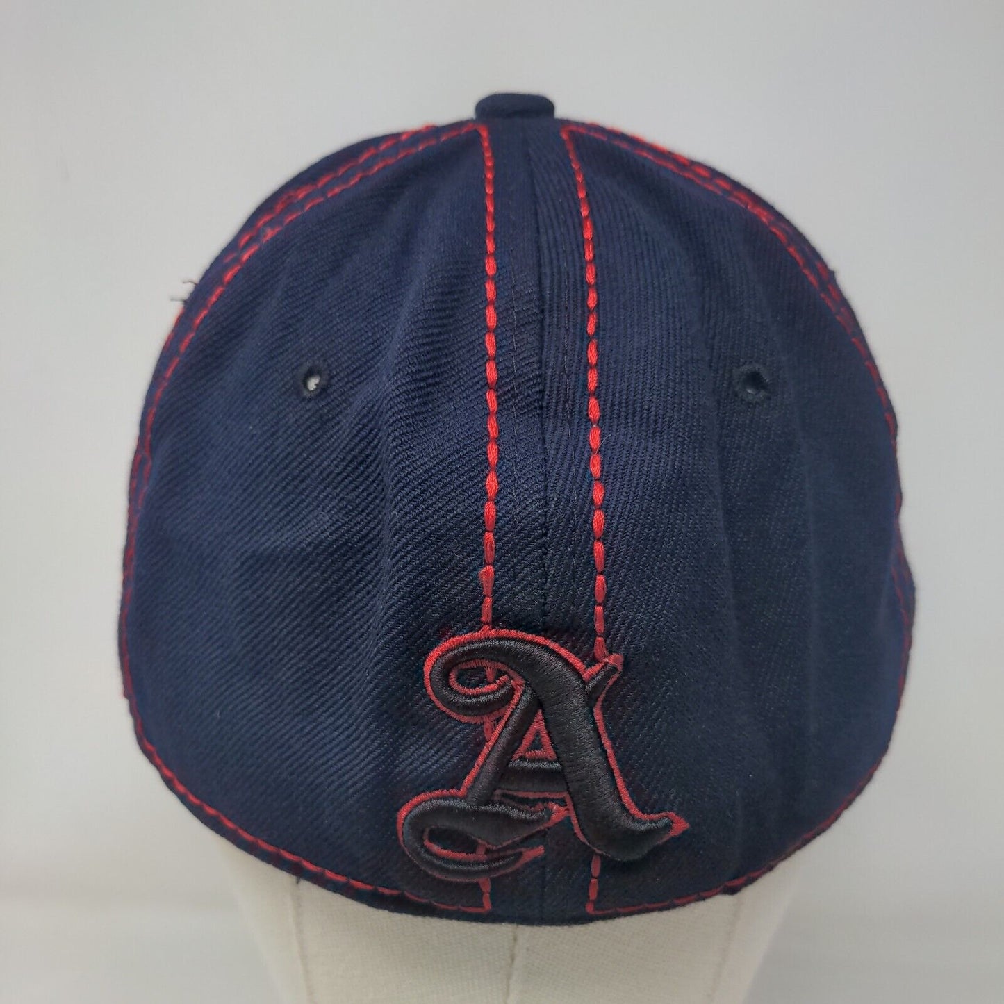 Pit Bull Men's Fitted Hat Blue Red Embroidered A Big Logo 100% Acrylic