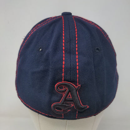 Pit Bull Men's Fitted Hat Blue Red Embroidered A Big Logo 100% Acrylic
