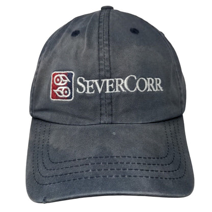 SeverCorr Strapback Hat Blue OSFM Adjustable Embroidered 6 Panel Cotton