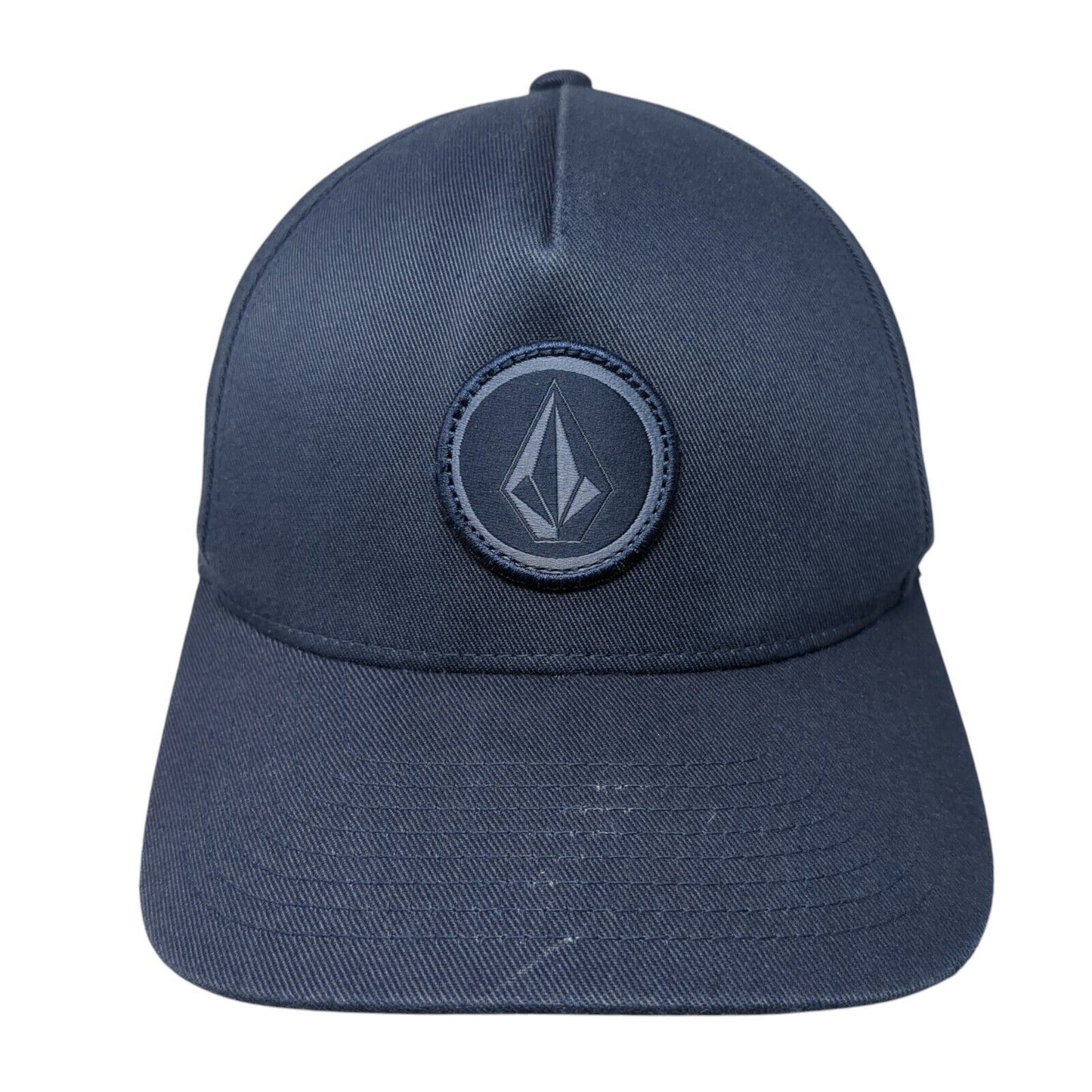 Volcom Fitted Hat Blue L/XL Flexfit Patch Logo Lightweight Vented Holes 6 Panel