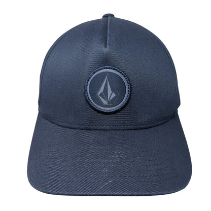 Volcom Fitted Hat Blue L/XL Flexfit Patch Logo Lightweight Vented Holes 6 Panel