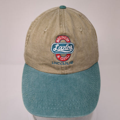Lazlo's Brewery & Grill Slideback Hat Multi One Size Leather Strap Adams