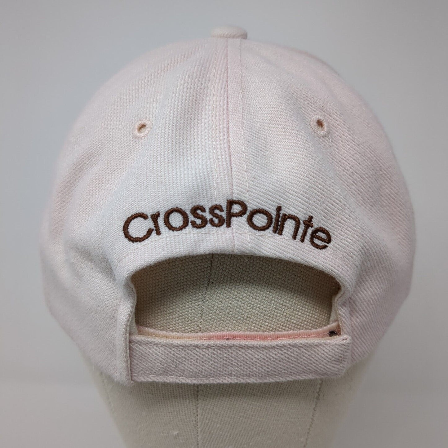 CrossPointe Strapback Hat Pink One Size Adjustable Embroidered 6 Panel