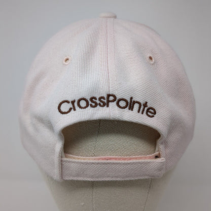 CrossPointe Strapback Hat Pink One Size Adjustable Embroidered 6 Panel