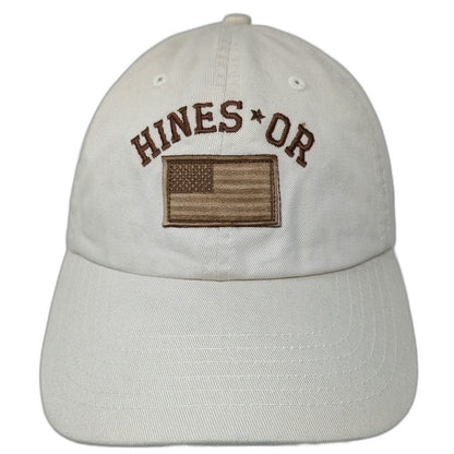 My Town Originals Baseball Cap Beige One Size Embroidered Hines Oregon Flag Hat