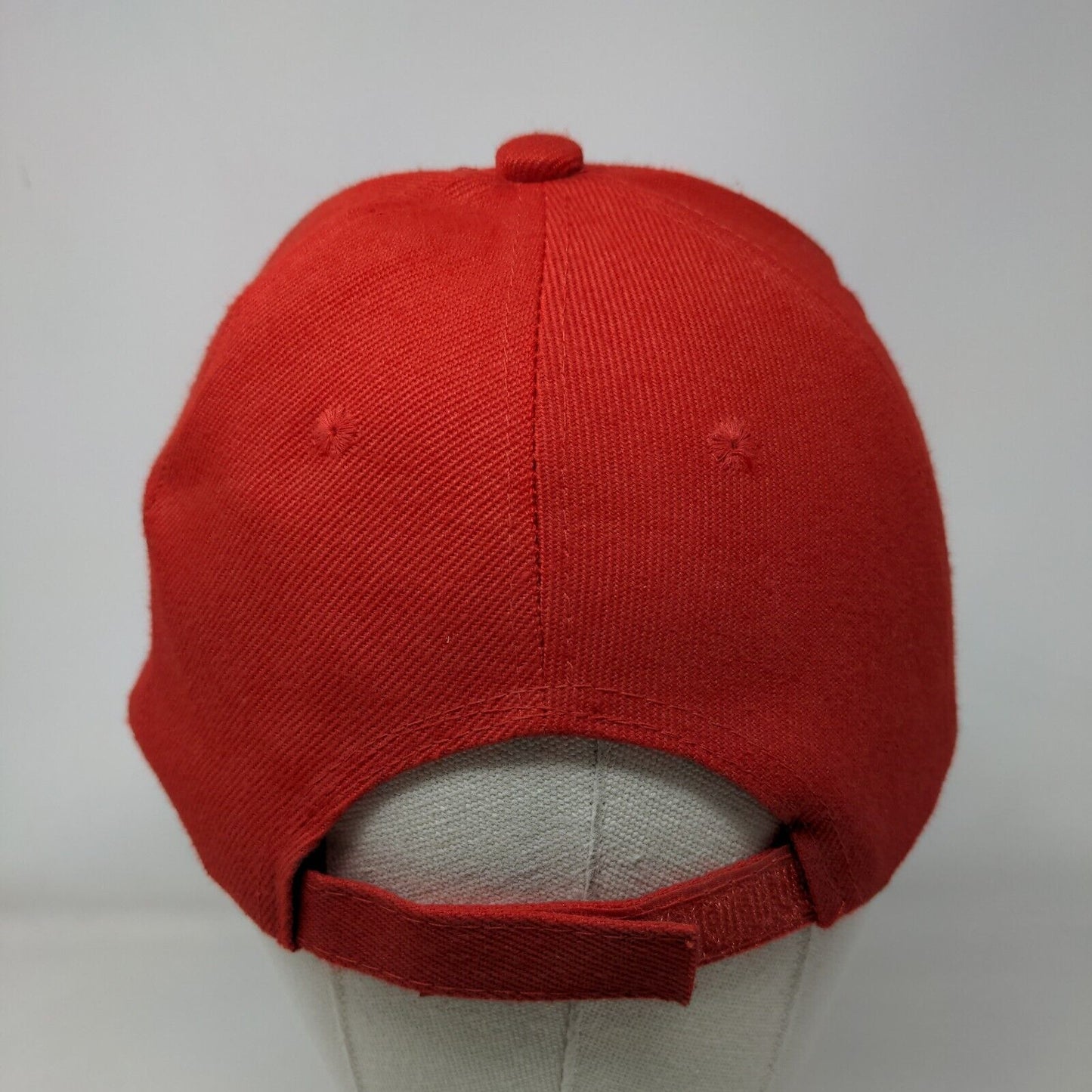 Unbranded Strapback Hat Red One Size Adjustable Embroidered Striped