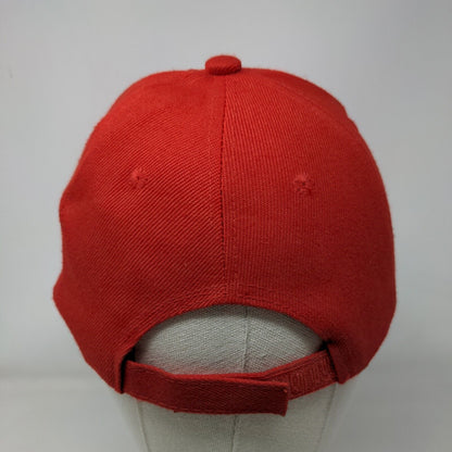 Unbranded Strapback Hat Red One Size Adjustable Embroidered Striped