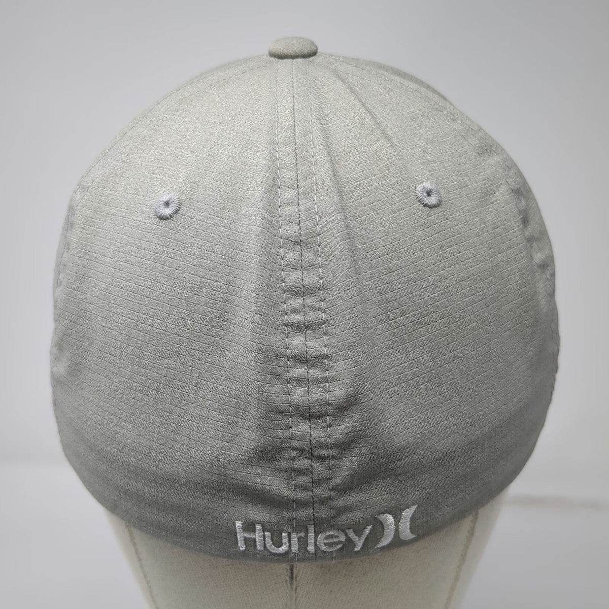 Hurley Baseball Cap Gray XL Flexfit Embroidered Logo Recycled Surf Hat