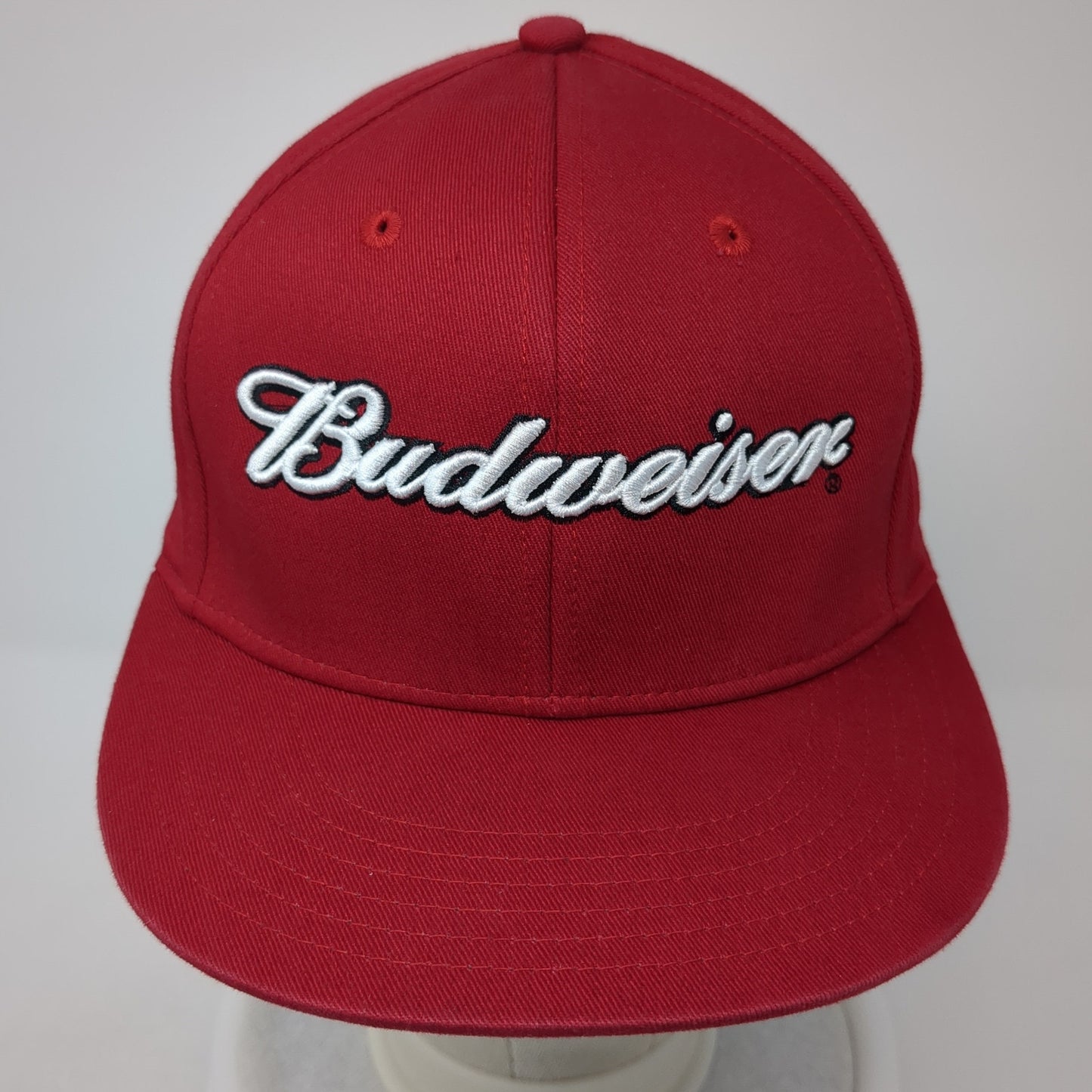 Budweiser Snapback Hat Red One Size Adjustable Embroidered Official Product