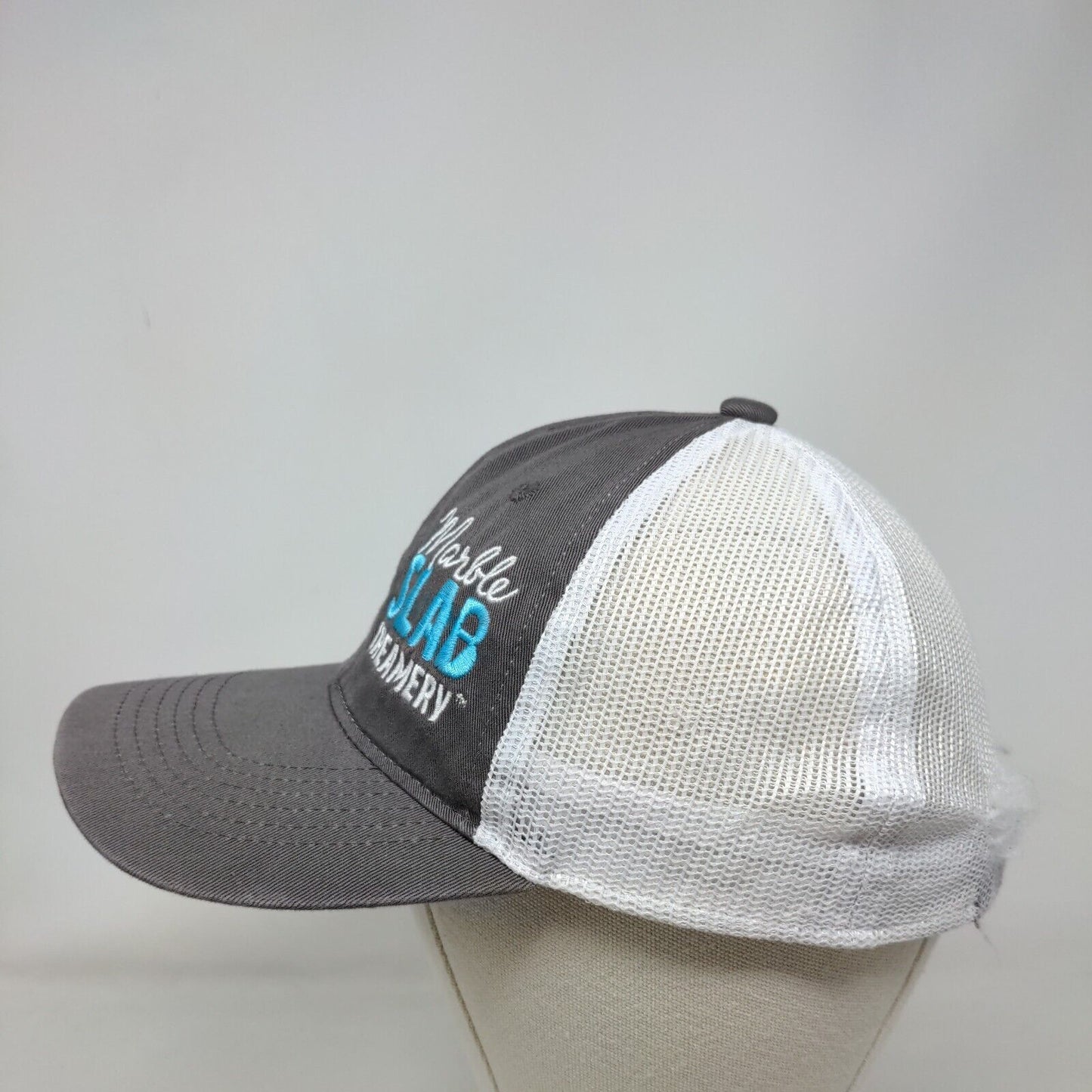 Marble Slab Creamery Strapback Mesh Back Trucker Hat Gray Adult 6 Panel