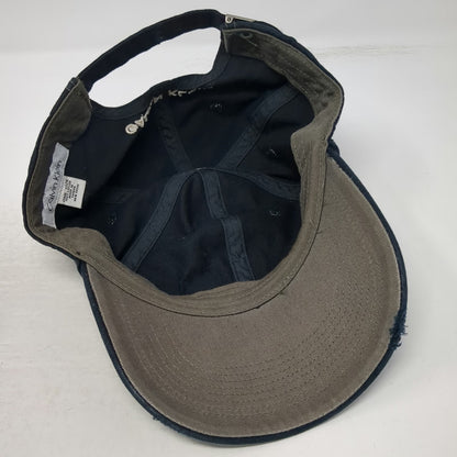 Calvin Klein Baseball Cap Black One Size Distressed Graphic Slideback Hat