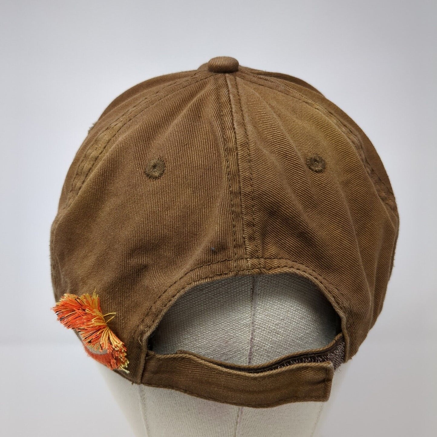 Shock Top Strapback Hat Brown One Size Adjustable Embroidered Distressed Cotton