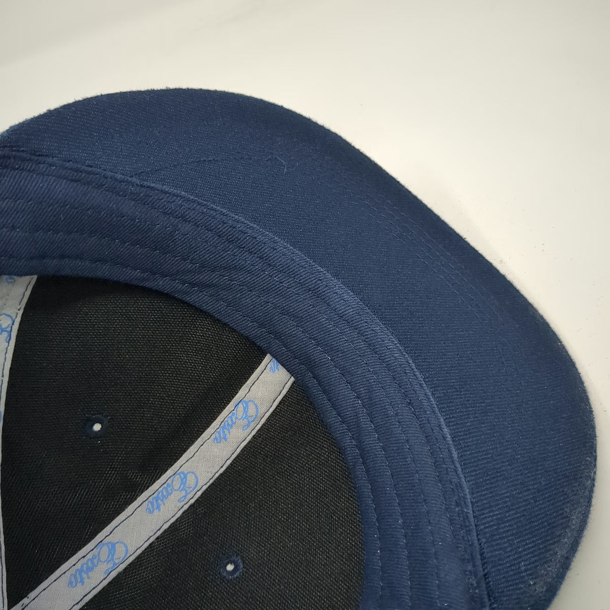 Exsto Baseball Cap Blue 7 1/4 Contrast Stitching Flat Brim Graphic Hat