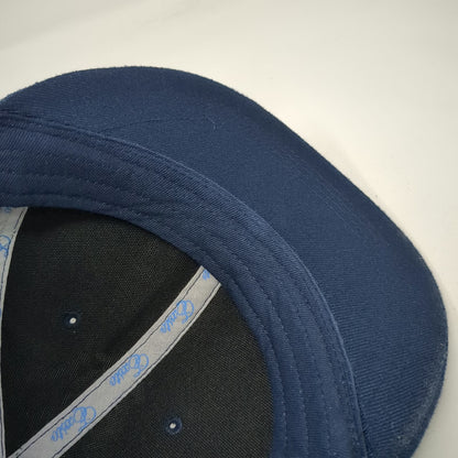 Exsto Baseball Cap Blue 7 1/4 Contrast Stitching Flat Brim Graphic Hat