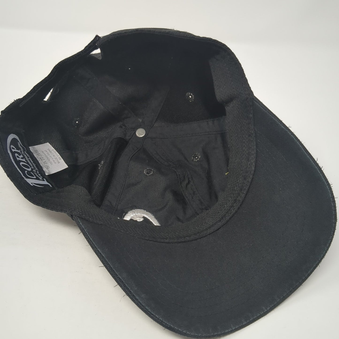 Lynx Strapback Hat Black One Size Adjustable Embroidered Solid 6 Panel