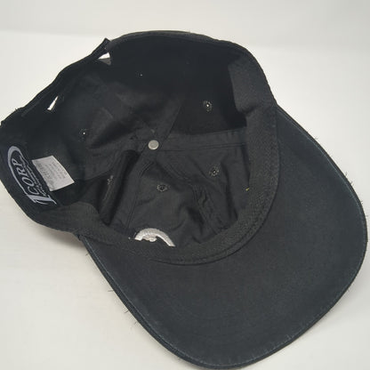 Lynx Strapback Hat Black One Size Adjustable Embroidered Solid 6 Panel