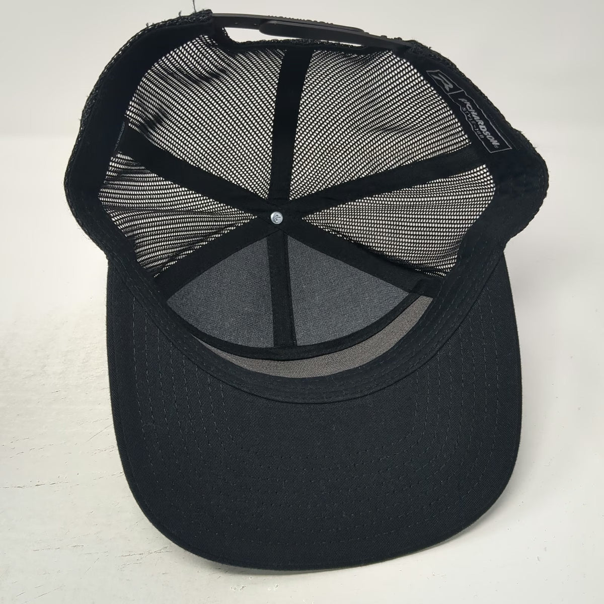 Richardson Trucker Hat Black One Size Flat Bill Mesh Snapback Patch 2024 Hammers
