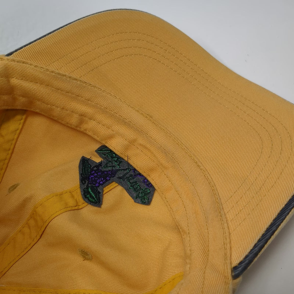 Port Authority Baseball Cap Yellow One Size Wine Shop Grapes Embroidered Hat