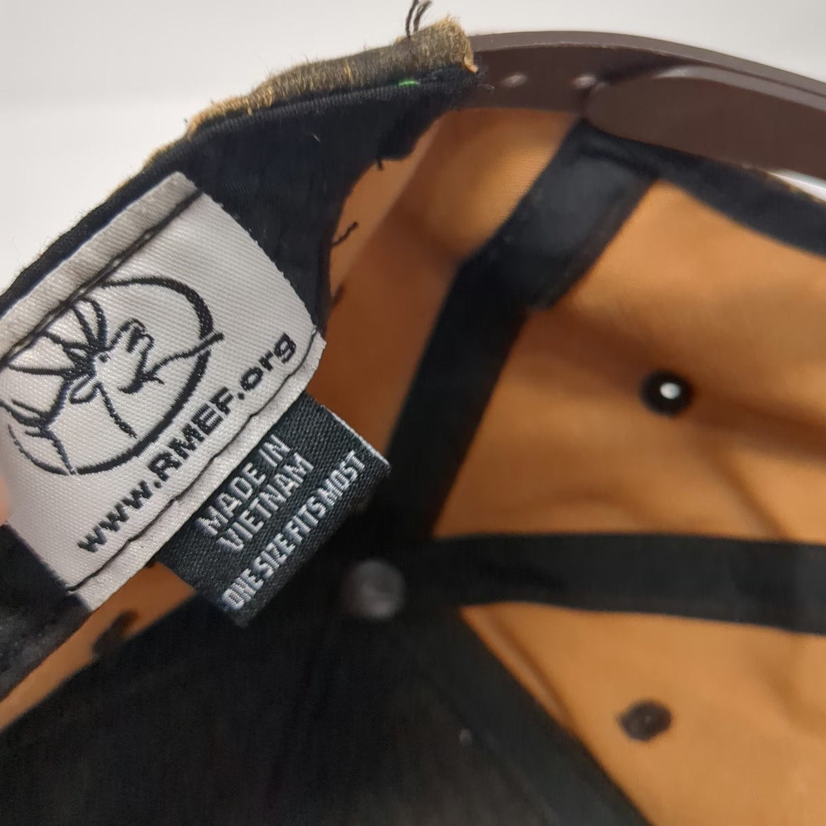 RMEF Snapback Brown Hat One Size Elk Logo Hunting Conservation Waxed Finish