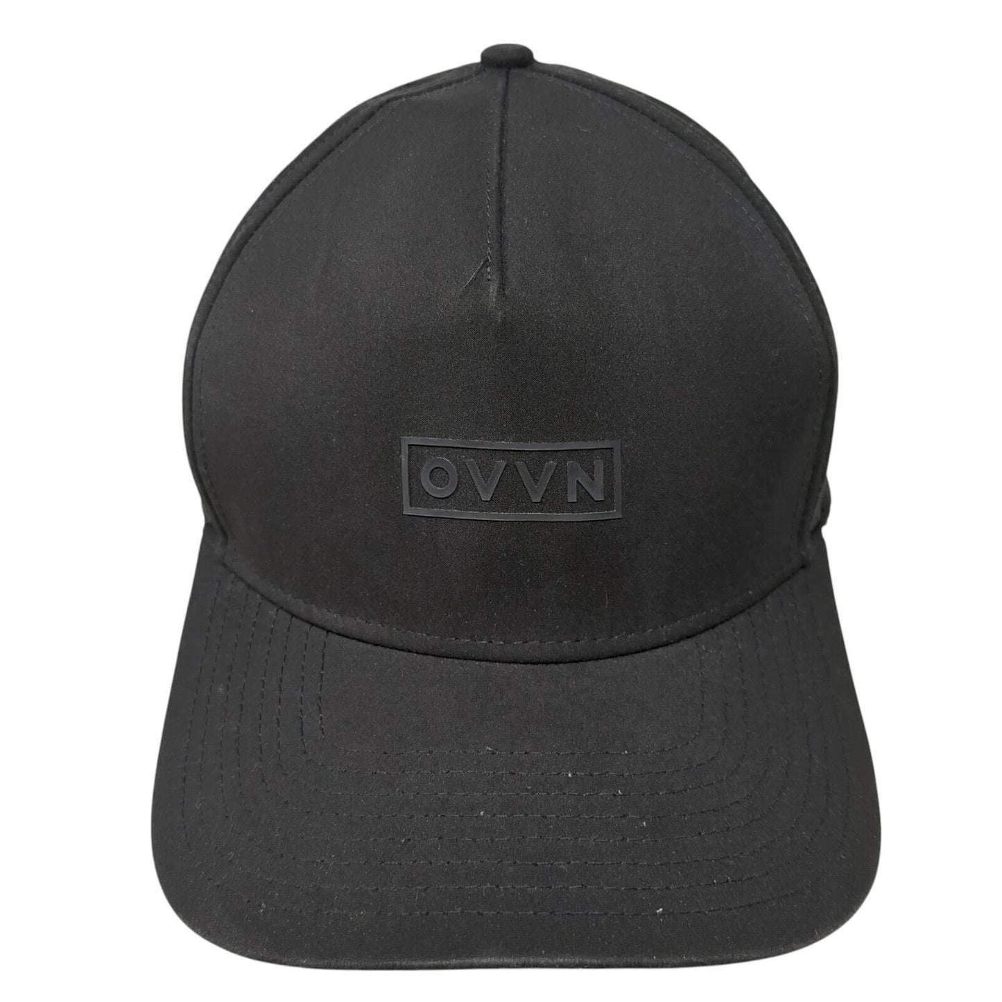 OVVN Snapback Hat Black One Size Adjustable Solid Laser Cut Perforated