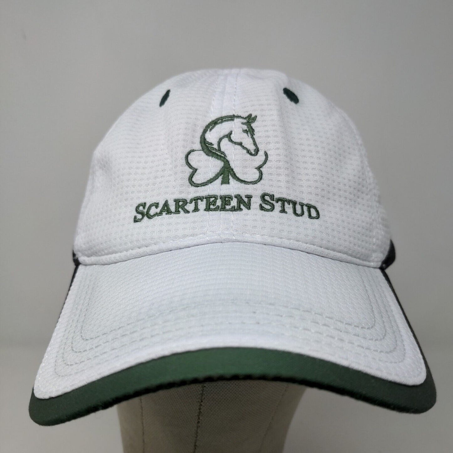 Scarteen Stud Men's Strapback Golf Hat Green White Embroidered Logo