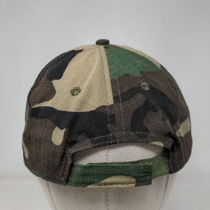USA Flag Patch Strapback Hat Camouflage One Size Adjustable 6 Panel