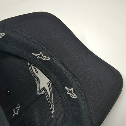 Alpinestars Baseball Cap Black XL Fitted Tonal Logo Stretch Fit Motorsports Hat