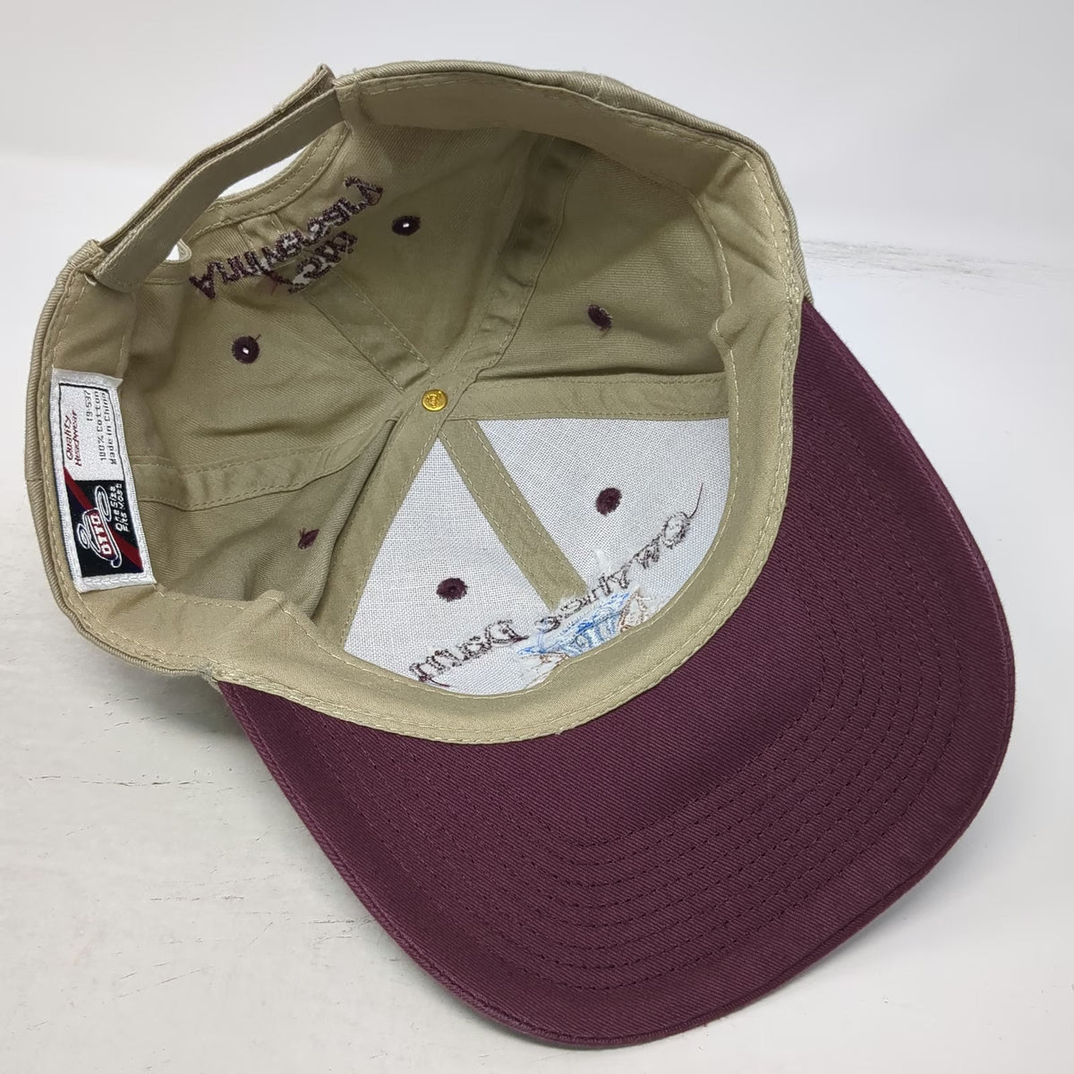 Otto Baseball Cap Beige Red One Size Owyhee Dam 75th Anniversary Strapback Hat